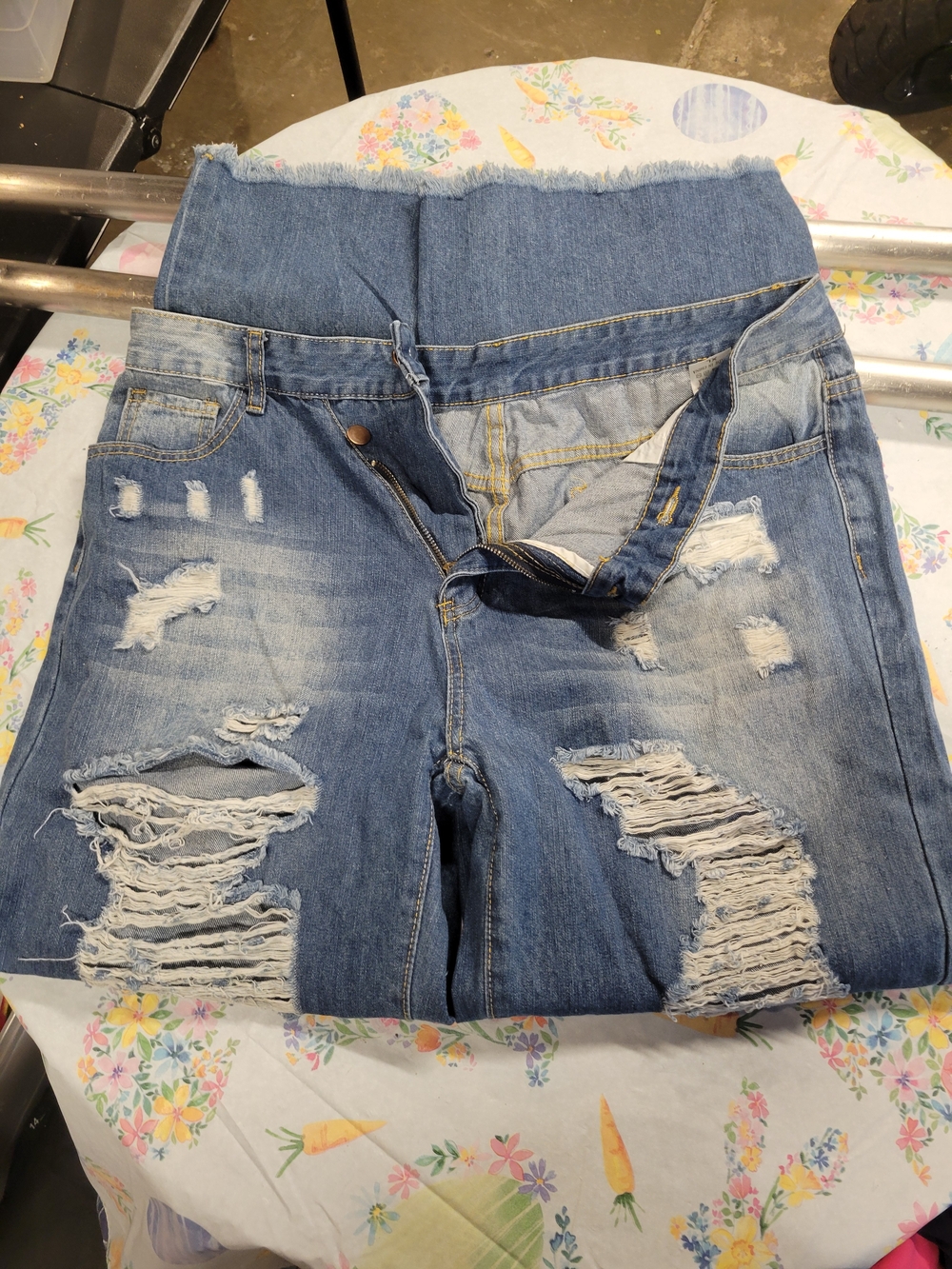 Maternity Distressed Blue Denim Jeans